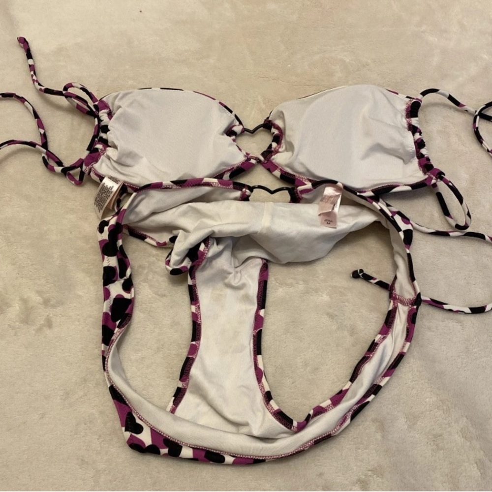 Victoria's Secret Black and Purple Heart Bandeau Bikini - Picture 11 of 16
